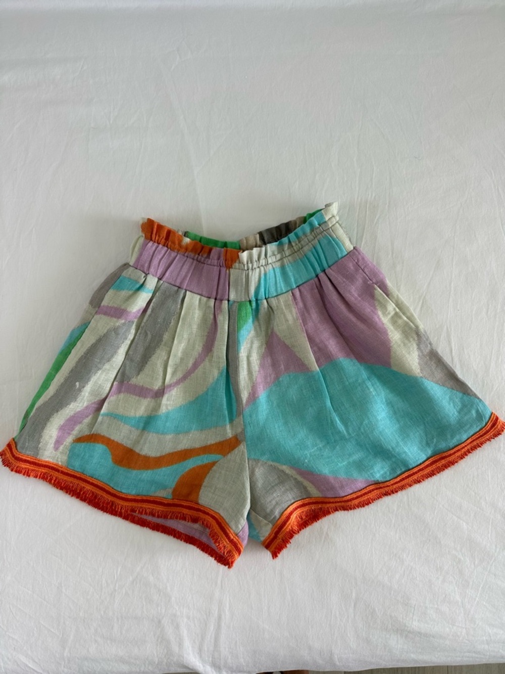 Abstract Print Women’s Shorts in Multi-Color
